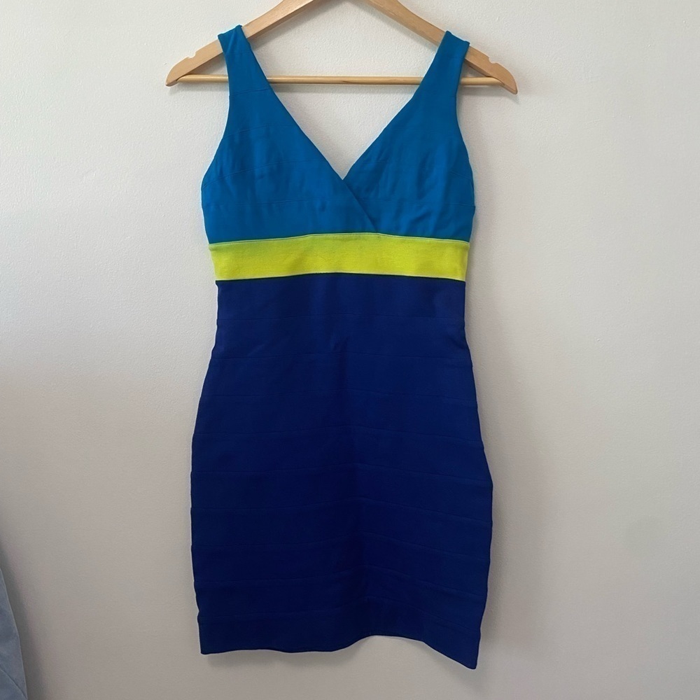 Express Neon Color Block  Bodycon Dress